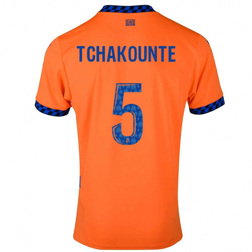 Danxen Barn Annaëlle Tchakounté #5 Orange Mörkblå Tredjesatsen Matchtröjor 2024/25 Tröjor T-Tröja