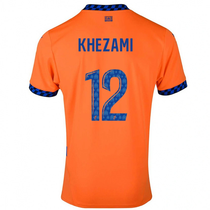 Danxen Barn Roselène Khezami #12 Orange Mörkblå Tredjesatsen Matchtröjor 2024/25 Tröjor T-Tröja
