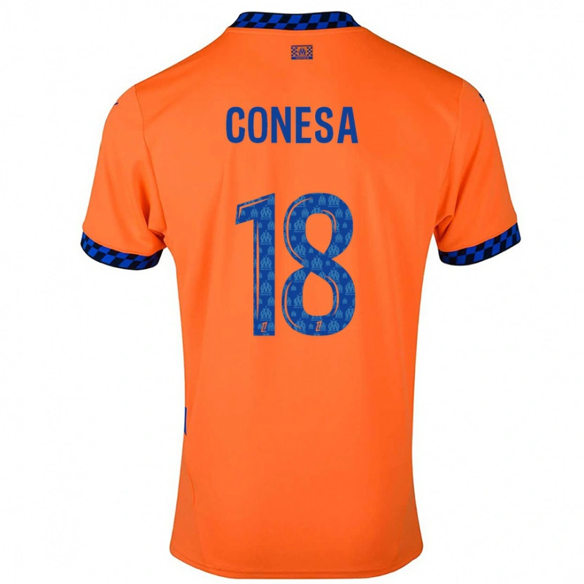 Danxen Barn Anna Conesa #18 Orange Mörkblå Tredjesatsen Matchtröjor 2024/25 Tröjor T-Tröja