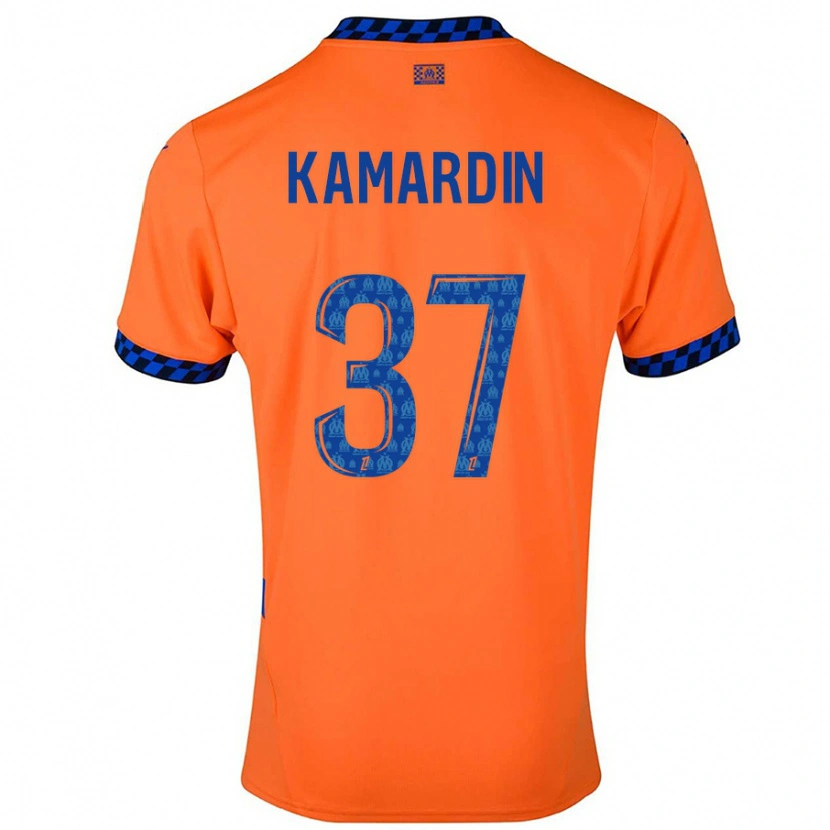 Danxen Barn Aaron Kamardin #37 Orange Mörkblå Tredjesatsen Matchtröjor 2024/25 Tröjor T-Tröja