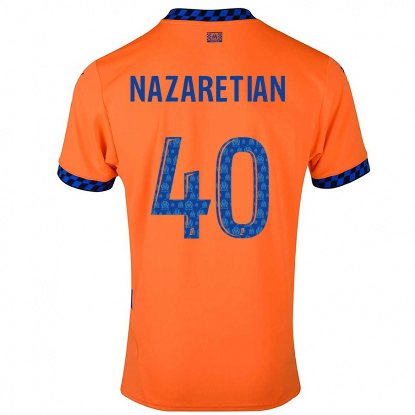 Danxen Barn Manuel Nazaretian #40 Orange Mörkblå Tredjesatsen Matchtröjor 2024/25 Tröjor T-Tröja
