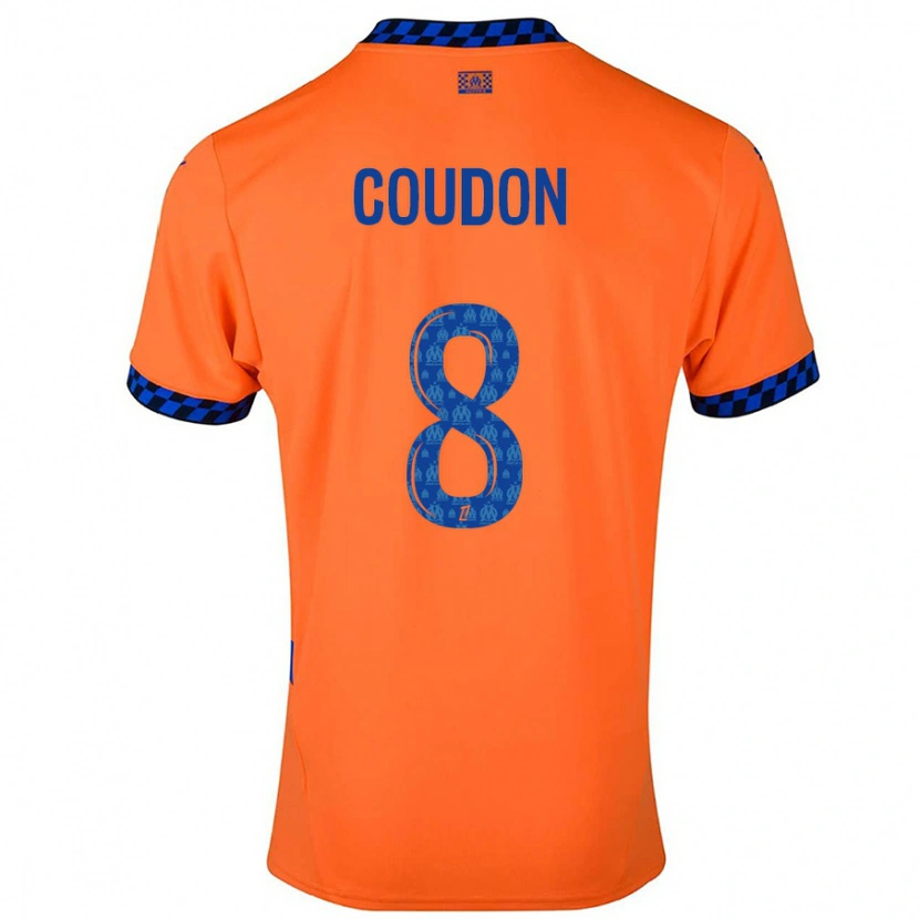 Danxen Barn Marine Coudon #8 Orange Mörkblå Tredjesatsen Matchtröjor 2024/25 Tröjor T-Tröja