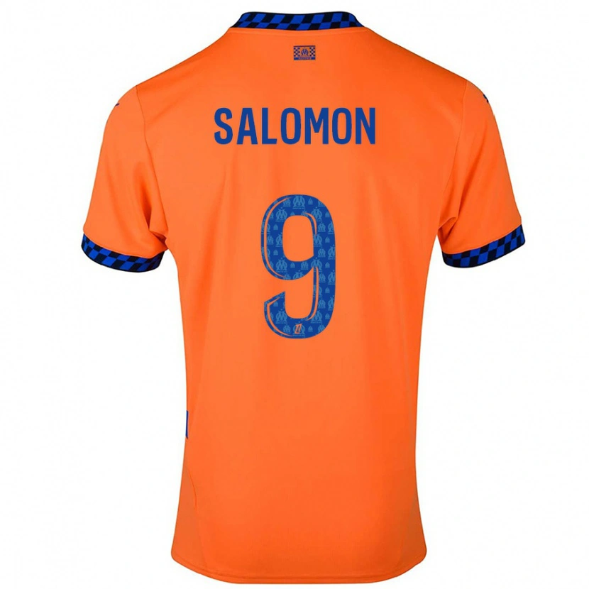 Danxen Barn Maeva Salomon #9 Orange Mörkblå Tredjesatsen Matchtröjor 2024/25 Tröjor T-Tröja