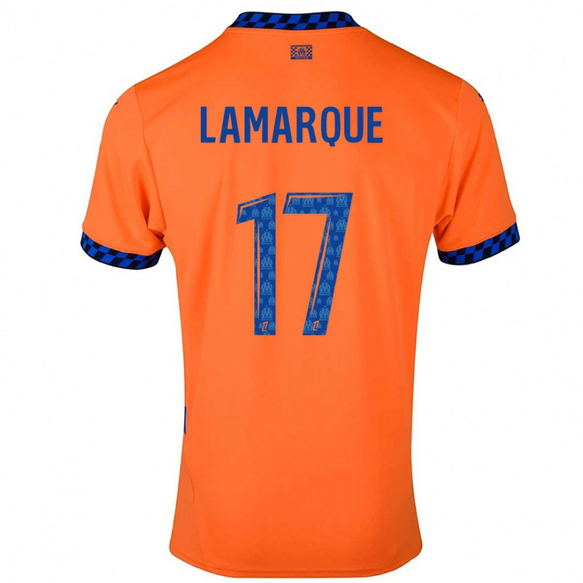 Danxen Barn Alais Lamarque #17 Orange Mörkblå Tredjesatsen Matchtröjor 2024/25 Tröjor T-Tröja