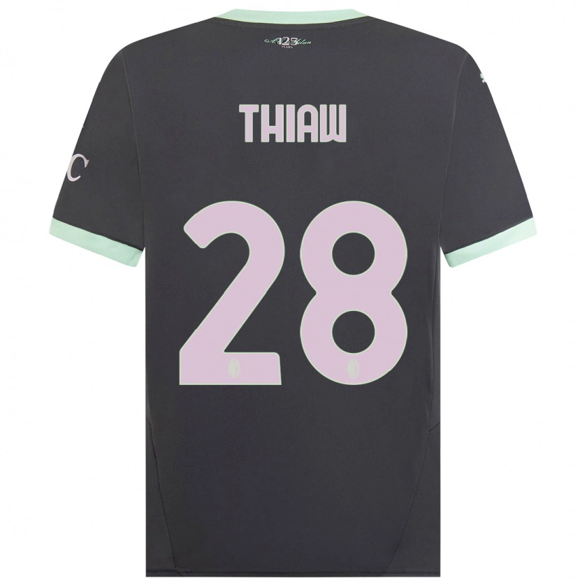 Danxen Barn Malick Thiaw #28 Grå Tredjesatsen Matchtröjor 2024/25 Tröjor T-Tröja