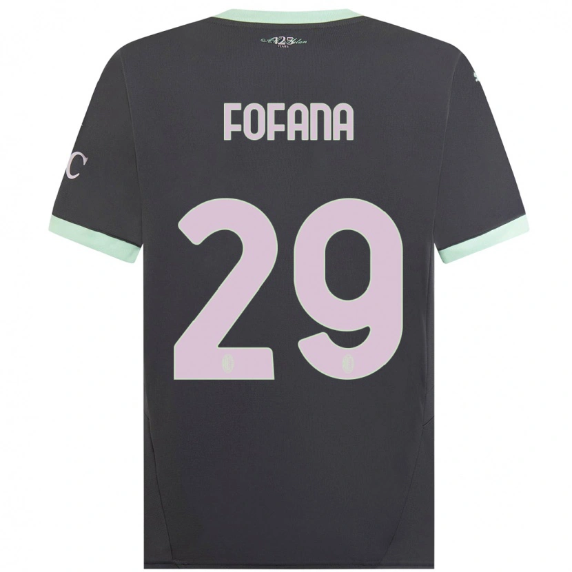 Danxen Barn Youssouf Fofana #29 Grå Tredjesatsen Matchtröjor 2024/25 Tröjor T-Tröja