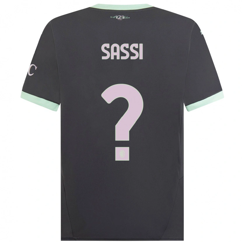 Danxen Barn Simone Sassi #0 Grå Tredjesatsen Matchtröjor 2024/25 Tröjor T-Tröja