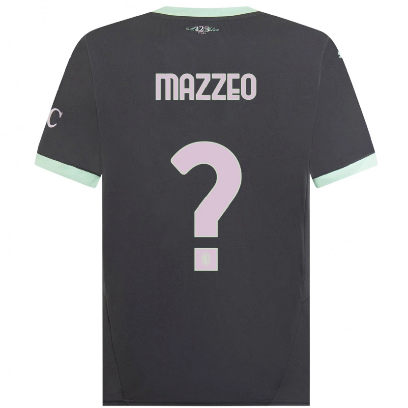 Danxen Barn Kevin Mazzeo #0 Grå Tredjesatsen Matchtröjor 2024/25 Tröjor T-Tröja