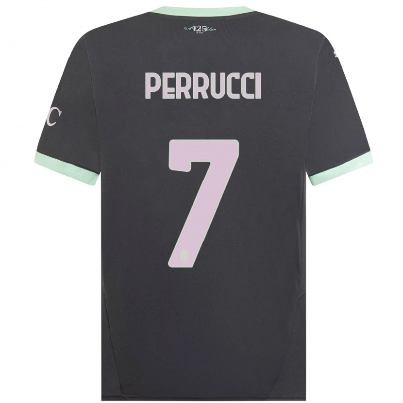 Danxen Barn Vincenzo Perrucci #7 Grå Tredjesatsen Matchtröjor 2024/25 Tröjor T-Tröja