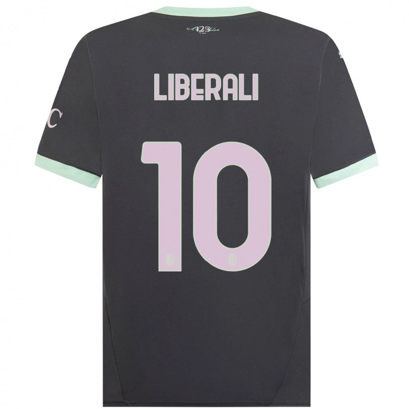 Danxen Barn Mattia Liberali #10 Grå Tredjesatsen Matchtröjor 2024/25 Tröjor T-Tröja