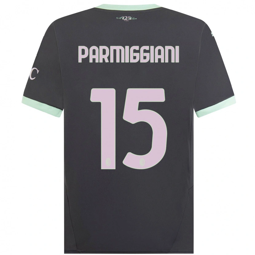 Danxen Barn Pietro Parmiggiani #15 Grå Tredjesatsen Matchtröjor 2024/25 Tröjor T-Tröja