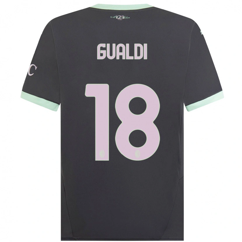 Danxen Barn Andrea Gualdi #18 Grå Tredjesatsen Matchtröjor 2024/25 Tröjor T-Tröja