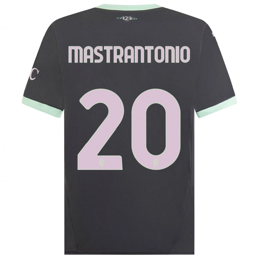 Danxen Barn Davide Mastrantonio #20 Grå Tredjesatsen Matchtröjor 2024/25 Tröjor T-Tröja