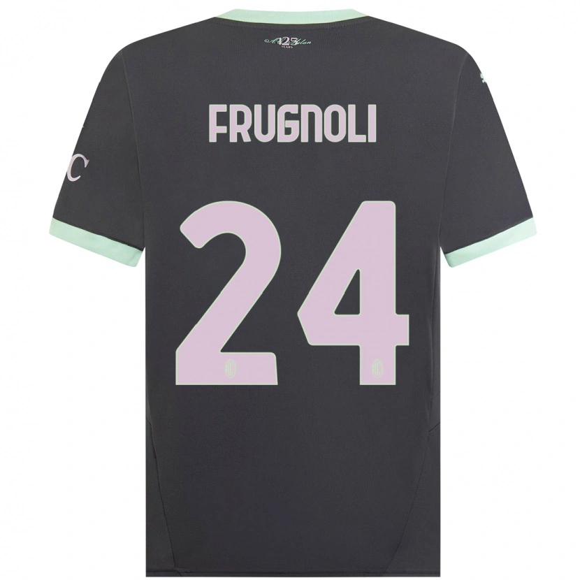 Danxen Barn Leonardo Frugnoli #24 Grå Tredjesatsen Matchtröjor 2024/25 Tröjor T-Tröja