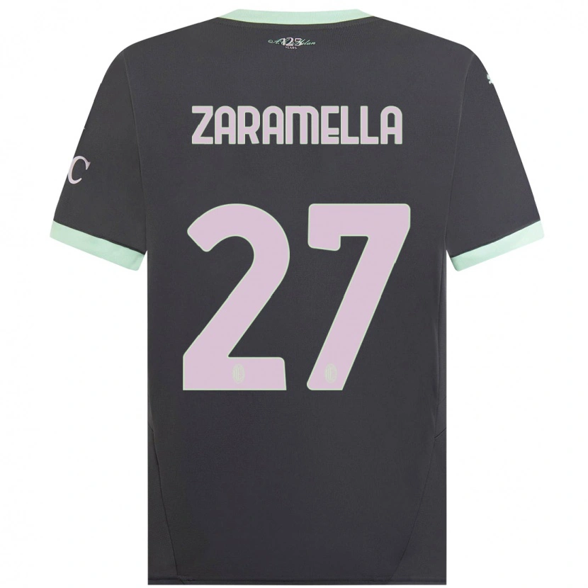 Danxen Barn Mattia Zaramella #27 Grå Tredjesatsen Matchtröjor 2024/25 Tröjor T-Tröja