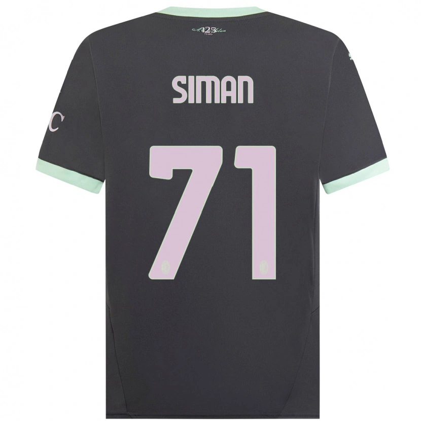 Danxen Barn Alexandru Șiman #71 Grå Tredjesatsen Matchtröjor 2024/25 Tröjor T-Tröja
