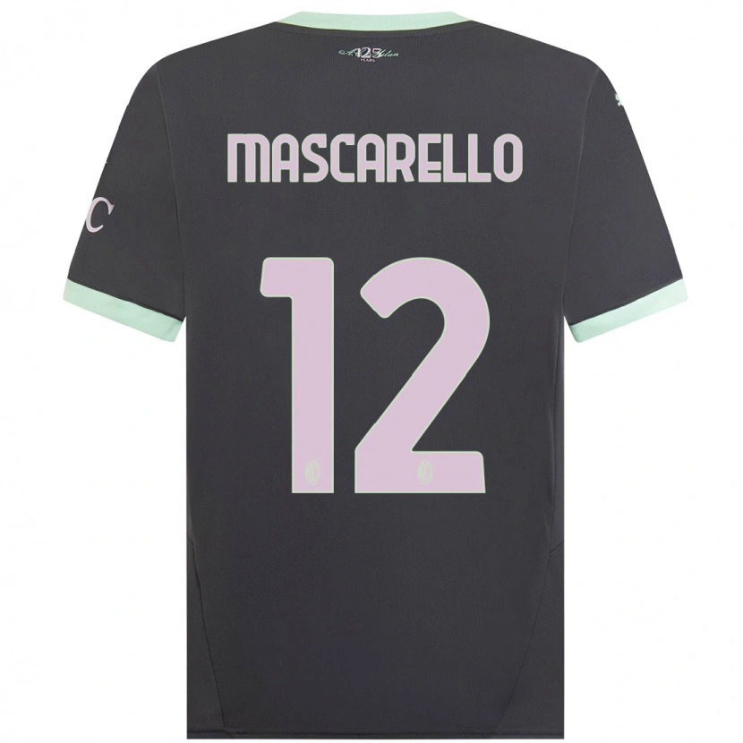 Danxen Barn Marta Mascarello #12 Grå Tredjesatsen Matchtröjor 2024/25 Tröjor T-Tröja