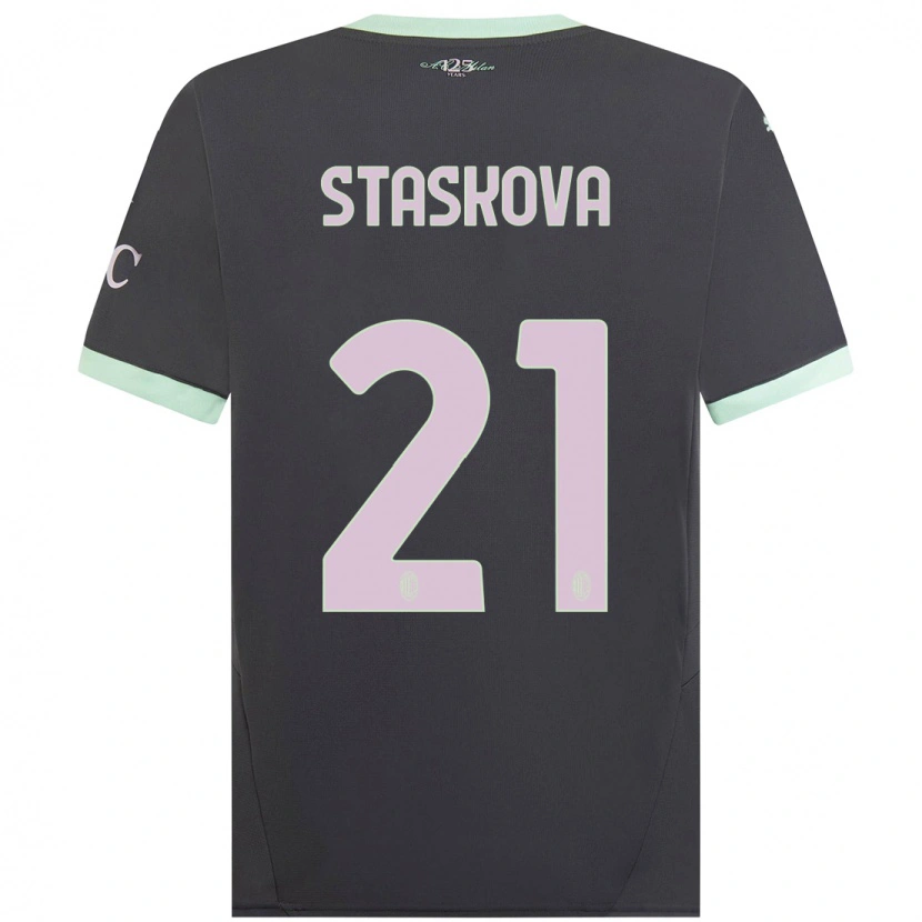 Danxen Barn Andrea Stašková #21 Grå Tredjesatsen Matchtröjor 2024/25 Tröjor T-Tröja