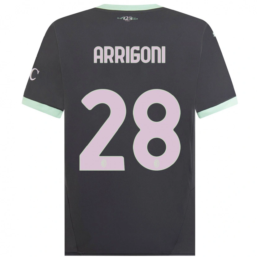 Danxen Barn Giorgia Arrigoni #28 Grå Tredjesatsen Matchtröjor 2024/25 Tröjor T-Tröja