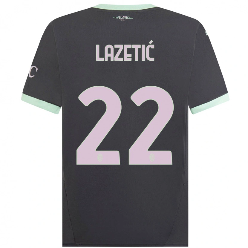 Danxen Barn Marko Lazetic #22 Grå Tredjesatsen Matchtröjor 2024/25 Tröjor T-Tröja