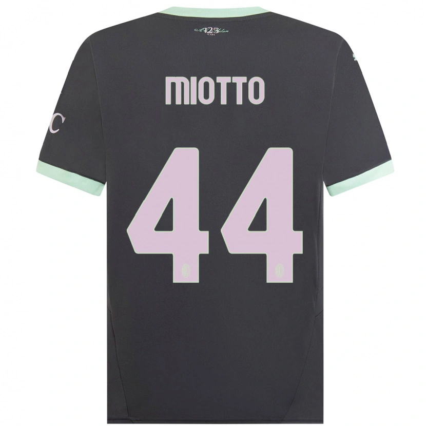 Danxen Barn Giorgia Miotto #44 Grå Tredjesatsen Matchtröjor 2024/25 Tröjor T-Tröja
