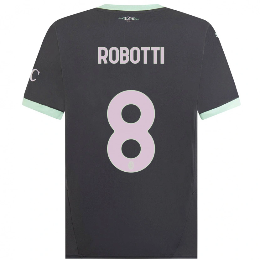 Danxen Barn Giovanni Robotti #8 Grå Tredjesatsen Matchtröjor 2024/25 Tröjor T-Tröja