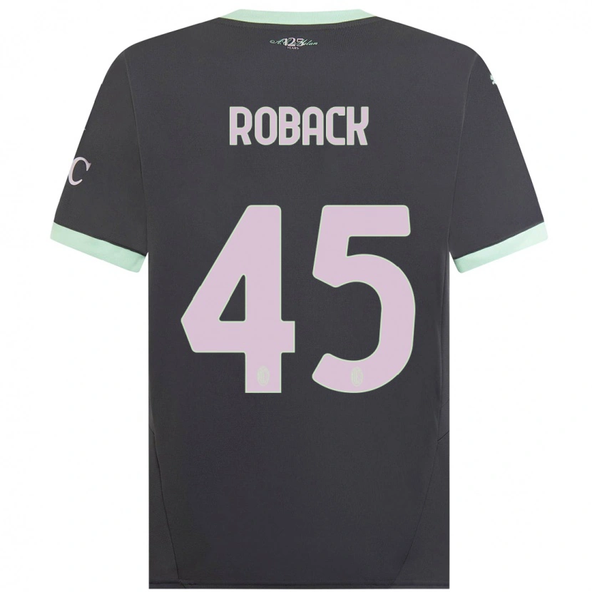Danxen Barn Emil Roback #45 Grå Tredjesatsen Matchtröjor 2024/25 Tröjor T-Tröja