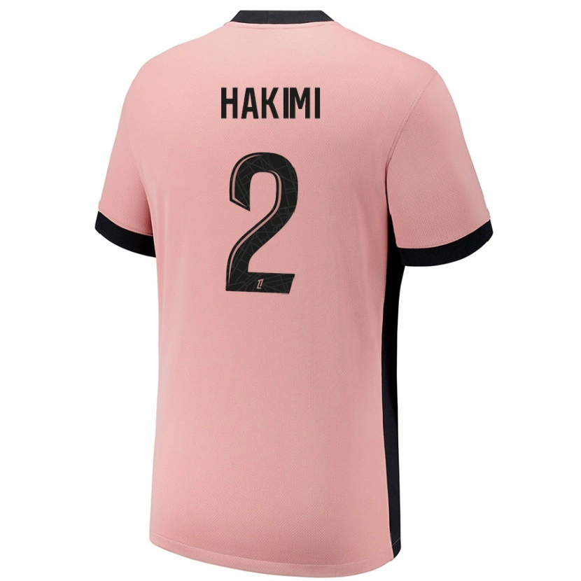 Danxen Barn Achraf Hakimi #2 Rost Rosa Tredjesatsen Matchtröjor 2024/25 Tröjor T-Tröja