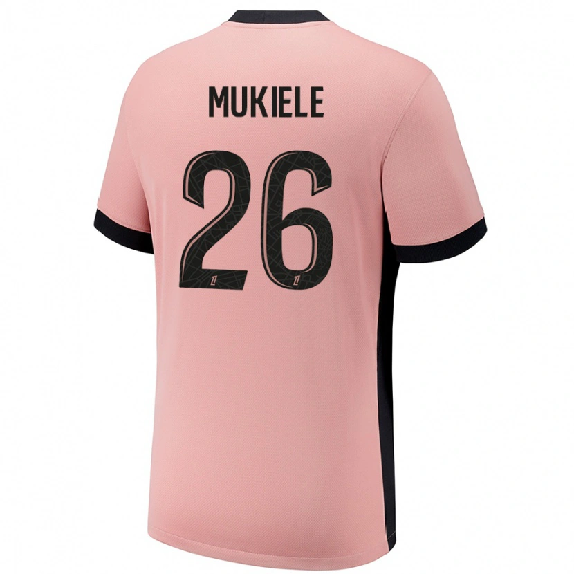 Danxen Barn Nordi Mukiele #26 Rost Rosa Tredjesatsen Matchtröjor 2024/25 Tröjor T-Tröja