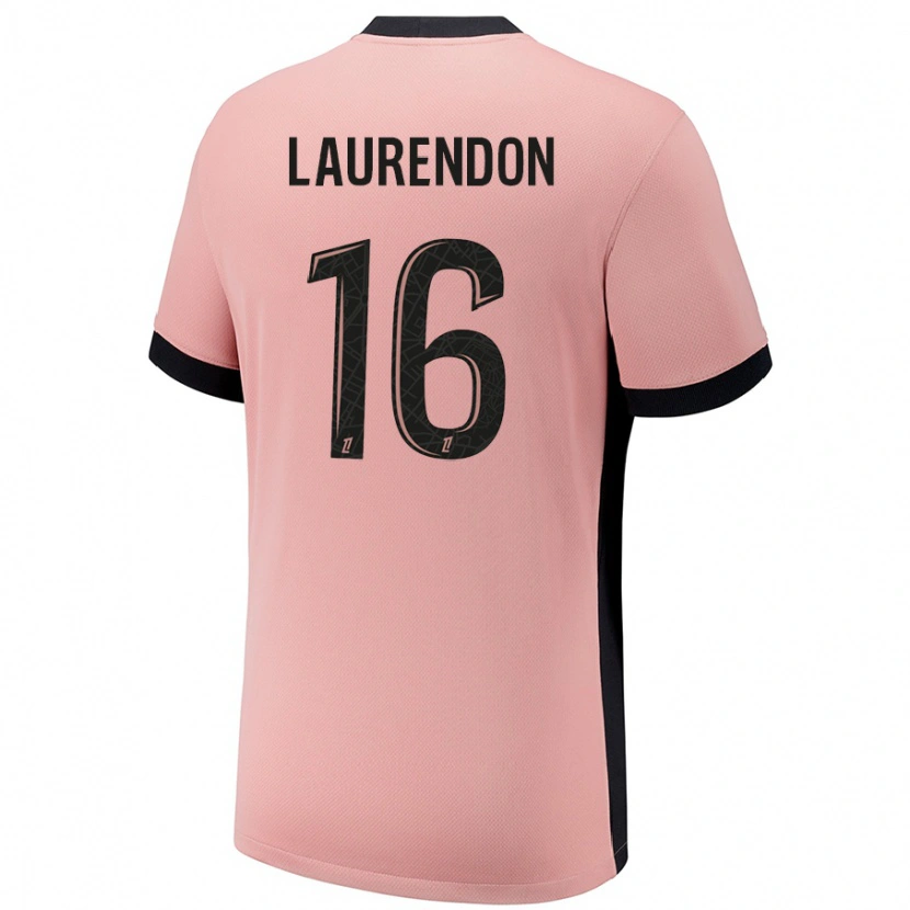Danxen Barn Bilal Laurendon #16 Rost Rosa Tredjesatsen Matchtröjor 2024/25 Tröjor T-Tröja