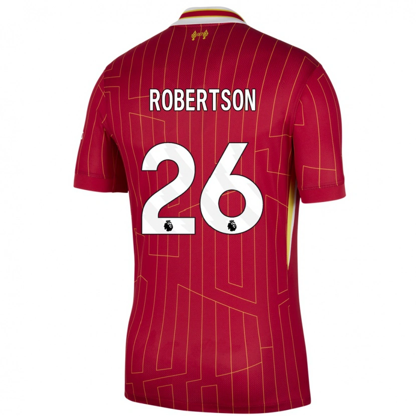Danxen Män Andrew Robertson #26 Röd Gul Vit Hemmatröja Matchtröjor 2024/25 Tröjor T-Tröja