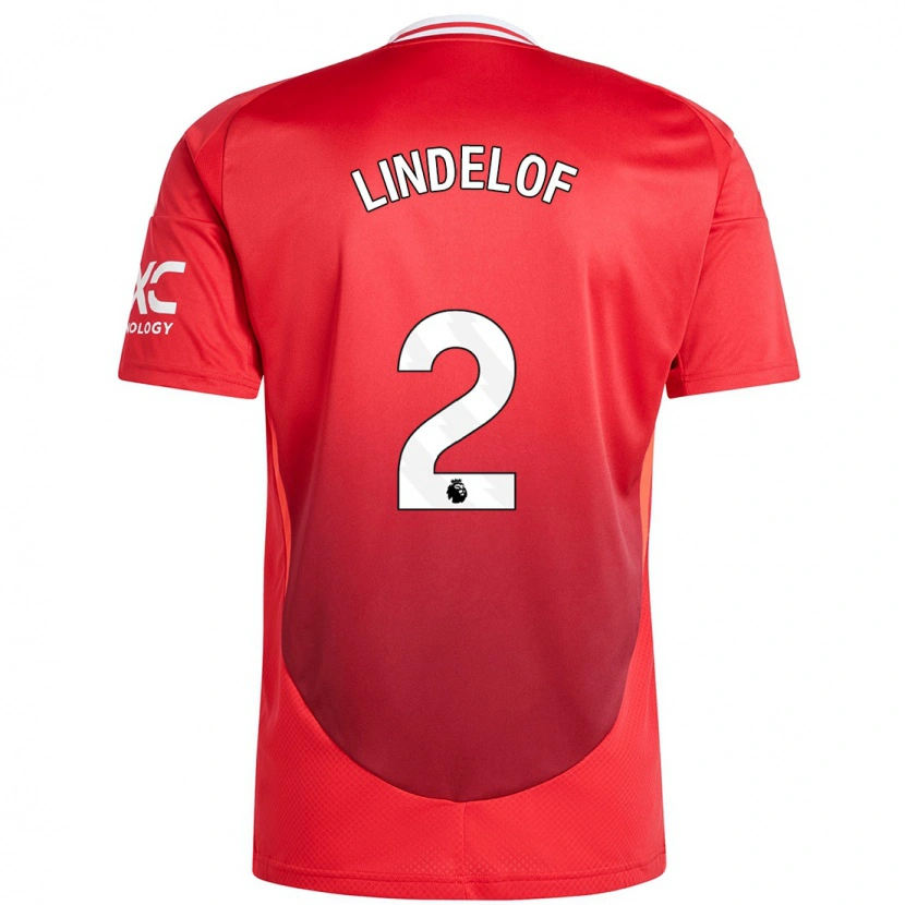 Danxen Män Victor Lindelöf #2 Klarröd Hemmatröja Matchtröjor 2024/25 Tröjor T-Tröja