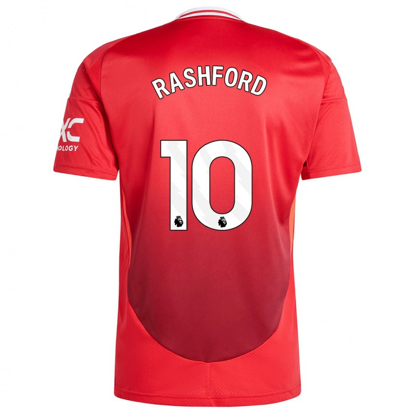 Danxen Män Marcus Rashford #10 Klarröd Hemmatröja Matchtröjor 2024/25 Tröjor T-Tröja