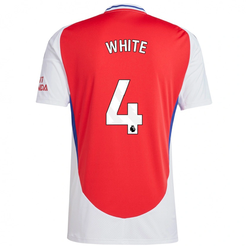 Danxen Män Ben White #4 Röd Vit Hemmatröja Matchtröjor 2024/25 Tröjor T-Tröja
