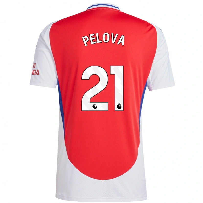 Danxen Män Victoria Pelova #21 Röd Vit Hemmatröja Matchtröjor 2024/25 Tröjor T-Tröja