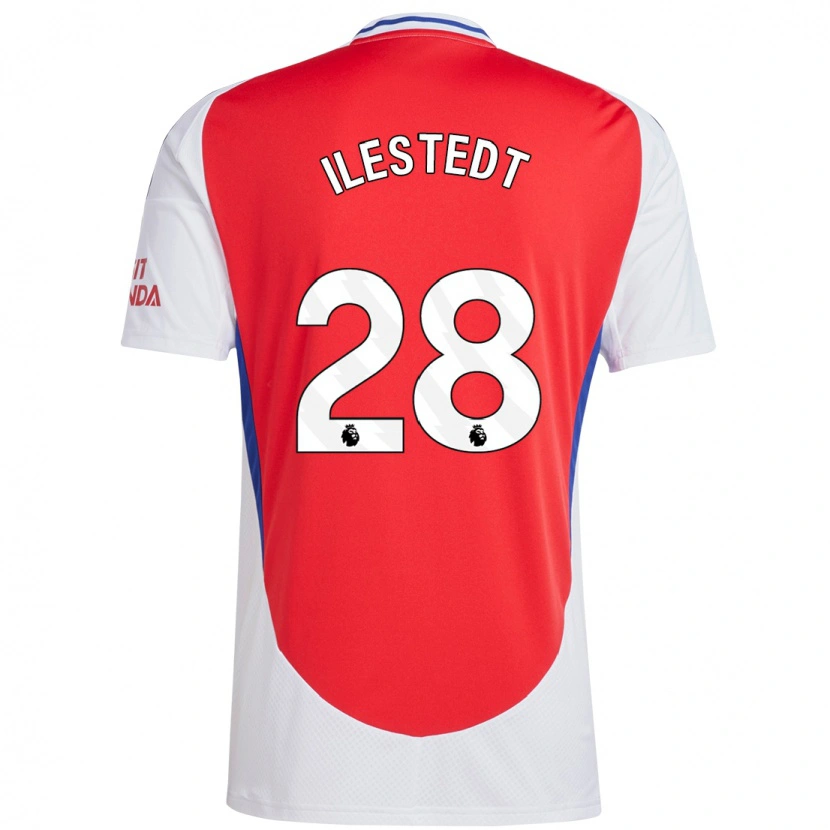 Danxen Män Amanda Ilestedt #28 Röd Vit Hemmatröja Matchtröjor 2024/25 Tröjor T-Tröja