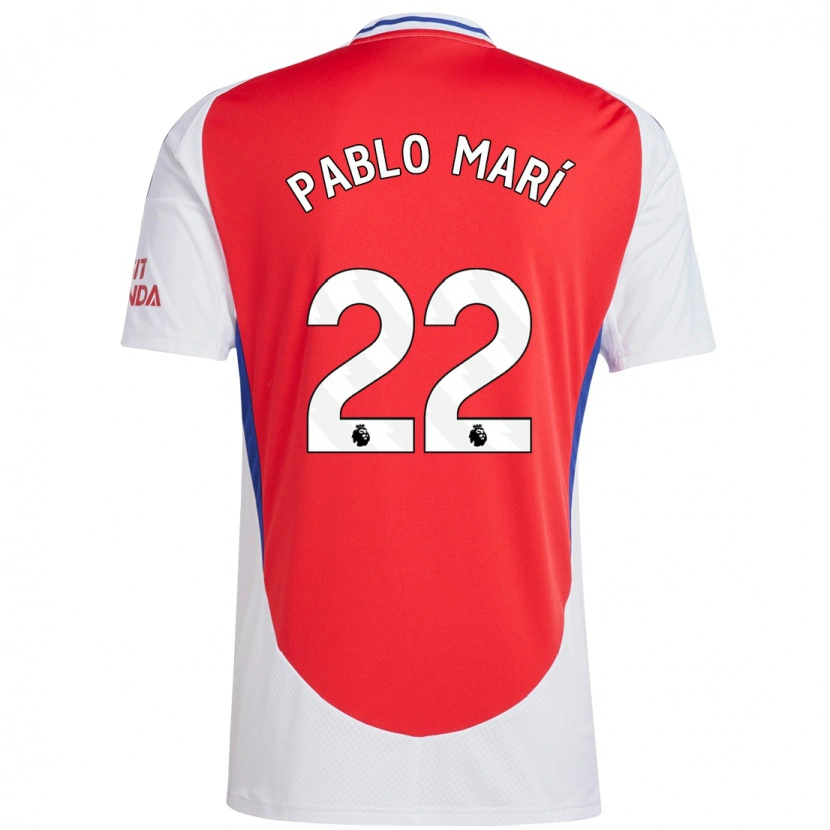 Danxen Män Pablo Mari #22 Röd Vit Hemmatröja Matchtröjor 2024/25 Tröjor T-Tröja