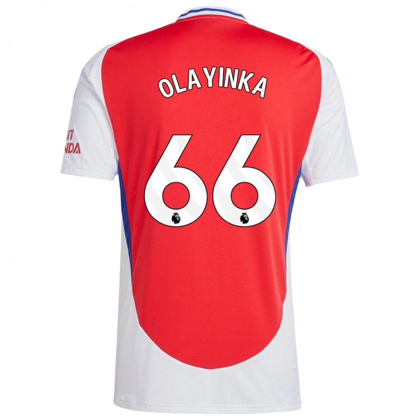 Danxen Män James Olayinka #66 Röd Vit Hemmatröja Matchtröjor 2024/25 Tröjor T-Tröja