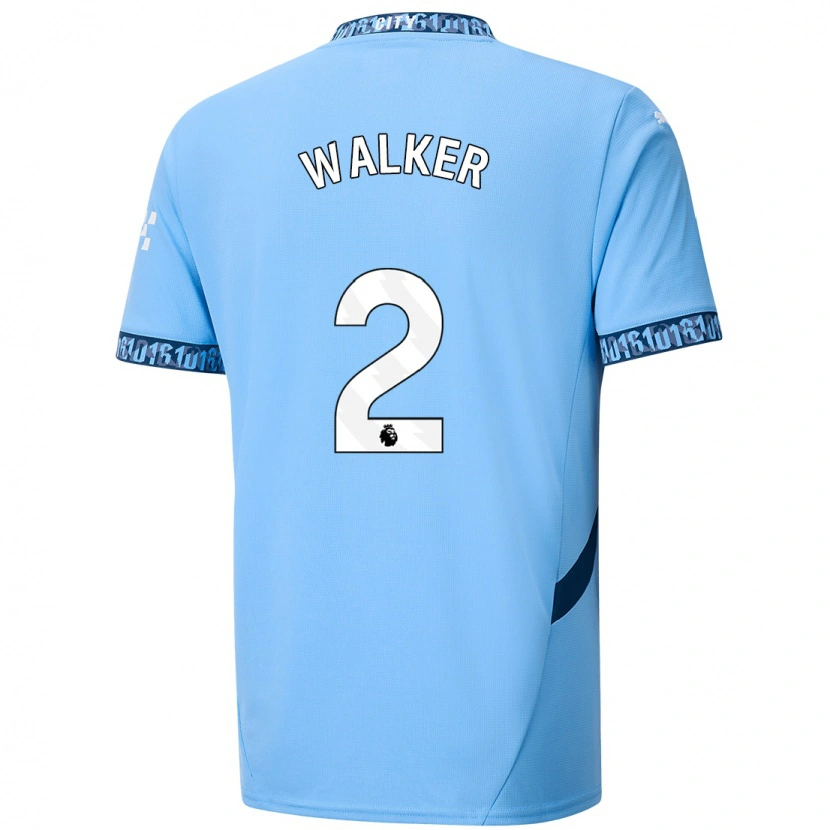 Danxen Män Kyle Walker #2 Marinblå Hemmatröja Matchtröjor 2024/25 Tröjor T-Tröja
