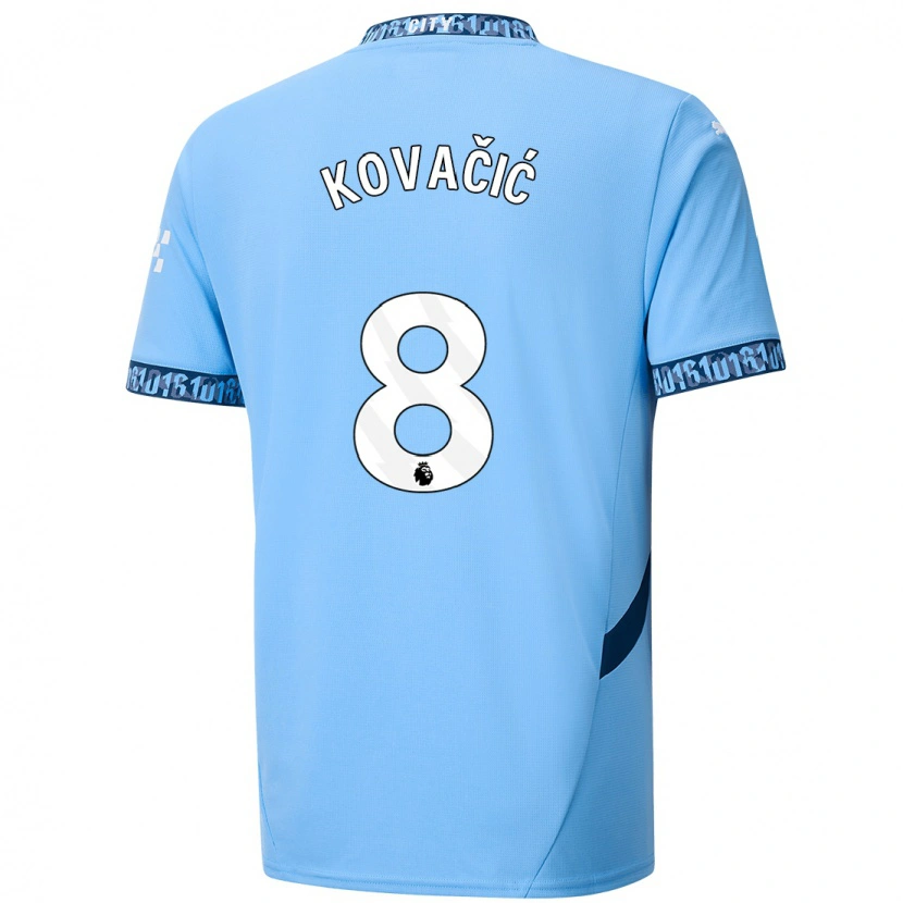 Danxen Män Mateo Kovacic #8 Marinblå Hemmatröja Matchtröjor 2024/25 Tröjor T-Tröja