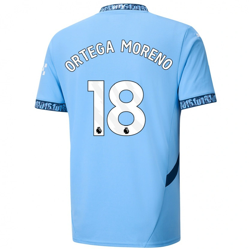Danxen Män Stefan Ortega #18 Marinblå Hemmatröja Matchtröjor 2024/25 Tröjor T-Tröja