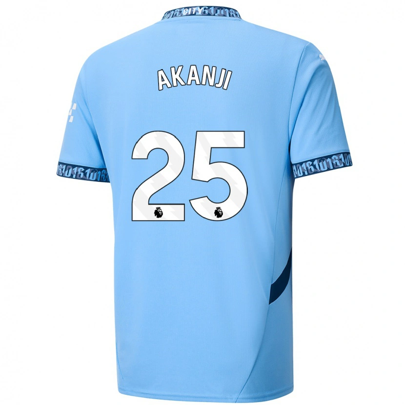 Danxen Män Manuel Akanji #25 Marinblå Hemmatröja Matchtröjor 2024/25 Tröjor T-Tröja