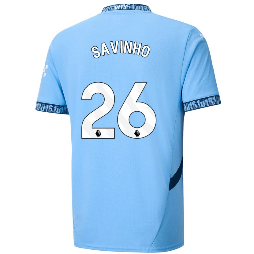 Danxen Män Savinho #26 Marinblå Hemmatröja Matchtröjor 2024/25 Tröjor T-Tröja