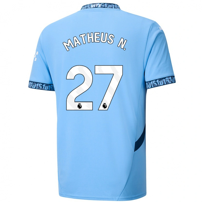 Danxen Män Matheus Nunes #27 Marinblå Hemmatröja Matchtröjor 2024/25 Tröjor T-Tröja