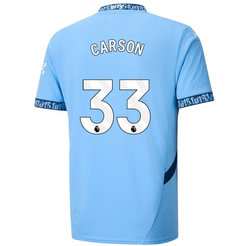 Danxen Män Scott Carson #33 Marinblå Hemmatröja Matchtröjor 2024/25 Tröjor T-Tröja