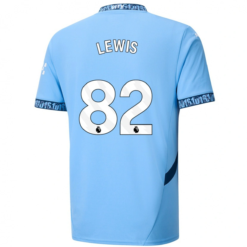 Danxen Män Rico Lewis #82 Marinblå Hemmatröja Matchtröjor 2024/25 Tröjor T-Tröja