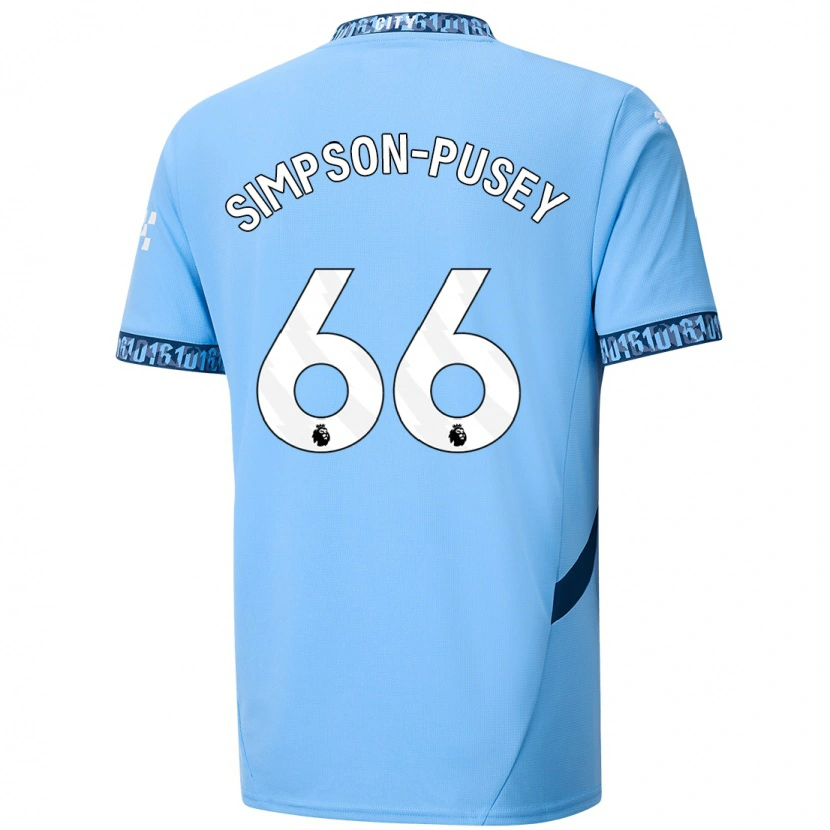 Danxen Män Jahmai Simpson-Pusey #66 Marinblå Hemmatröja Matchtröjor 2024/25 Tröjor T-Tröja