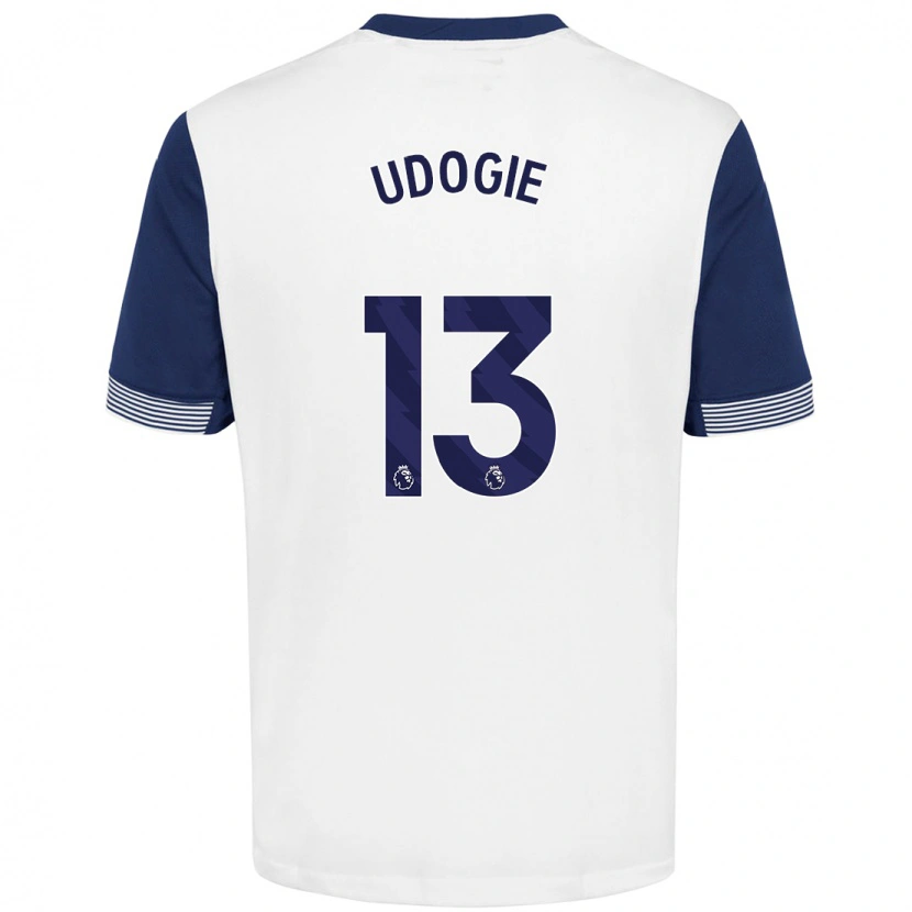 Danxen Män Destiny Udogie #13 Vit Blå Hemmatröja Matchtröjor 2024/25 Tröjor T-Tröja
