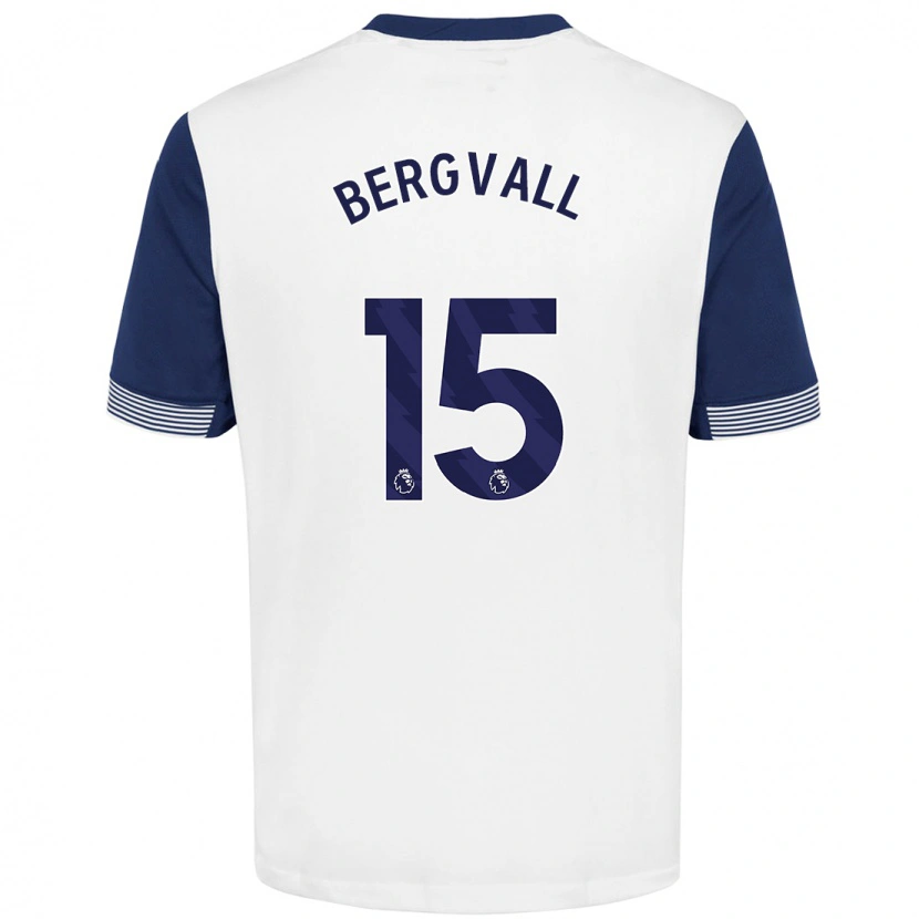 Danxen Män Lucas Bergvall #15 Vit Blå Hemmatröja Matchtröjor 2024/25 Tröjor T-Tröja