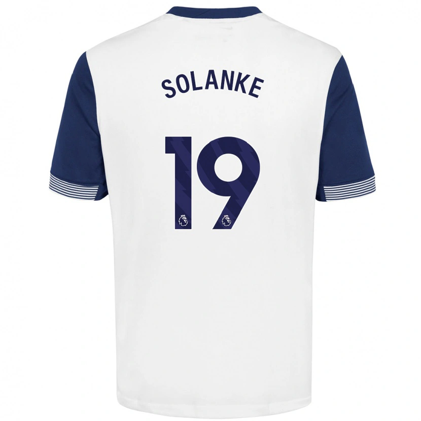 Danxen Män Dominic Solanke #19 Vit Blå Hemmatröja Matchtröjor 2024/25 Tröjor T-Tröja